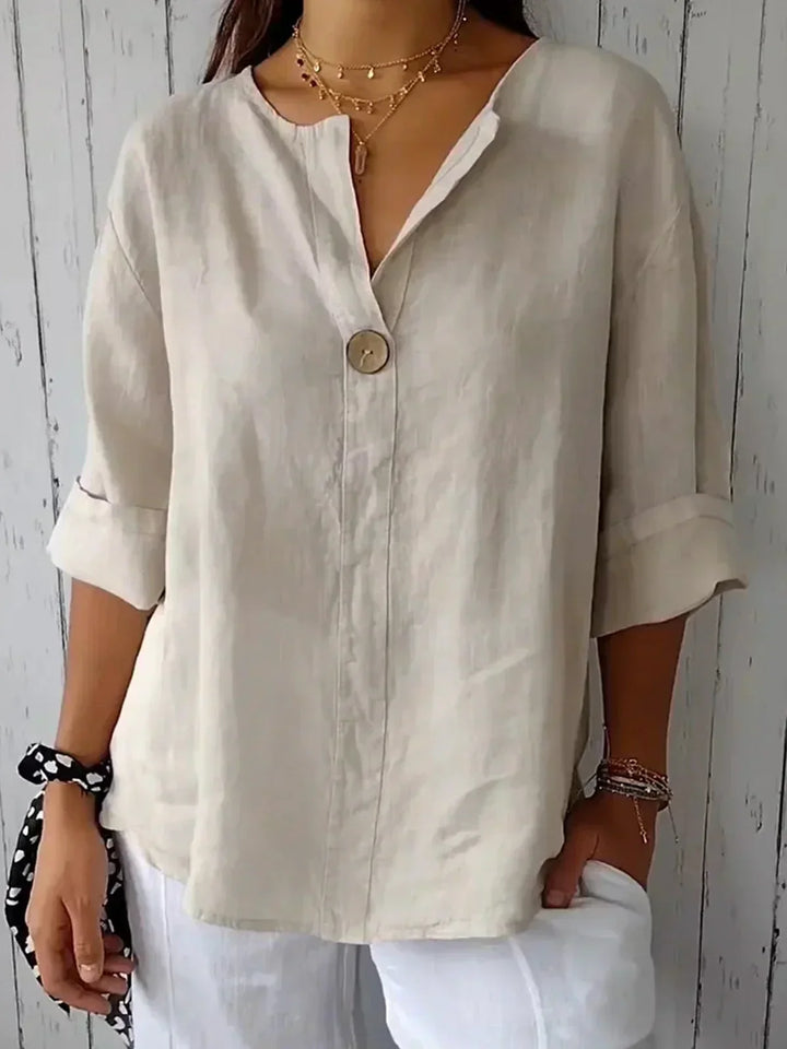 Nadine | Cotton V-neck Blouse