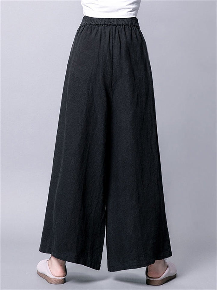 Noelle High Waisted Wide Leg Linen Palazzo Pants