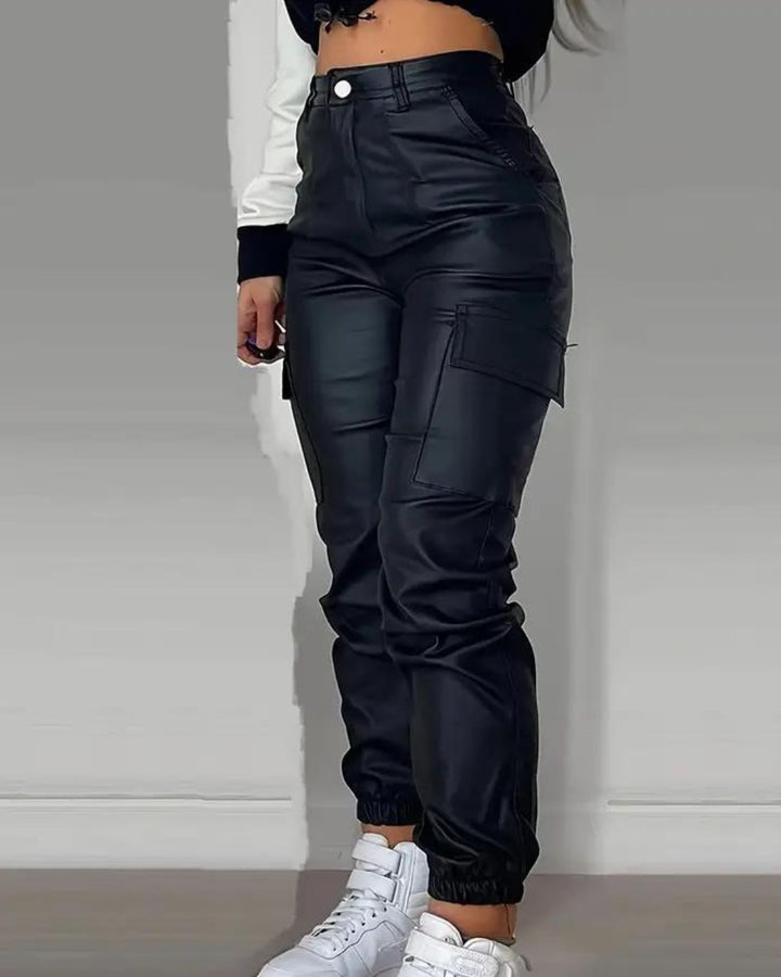 Laurel - Cargo Leather Pants