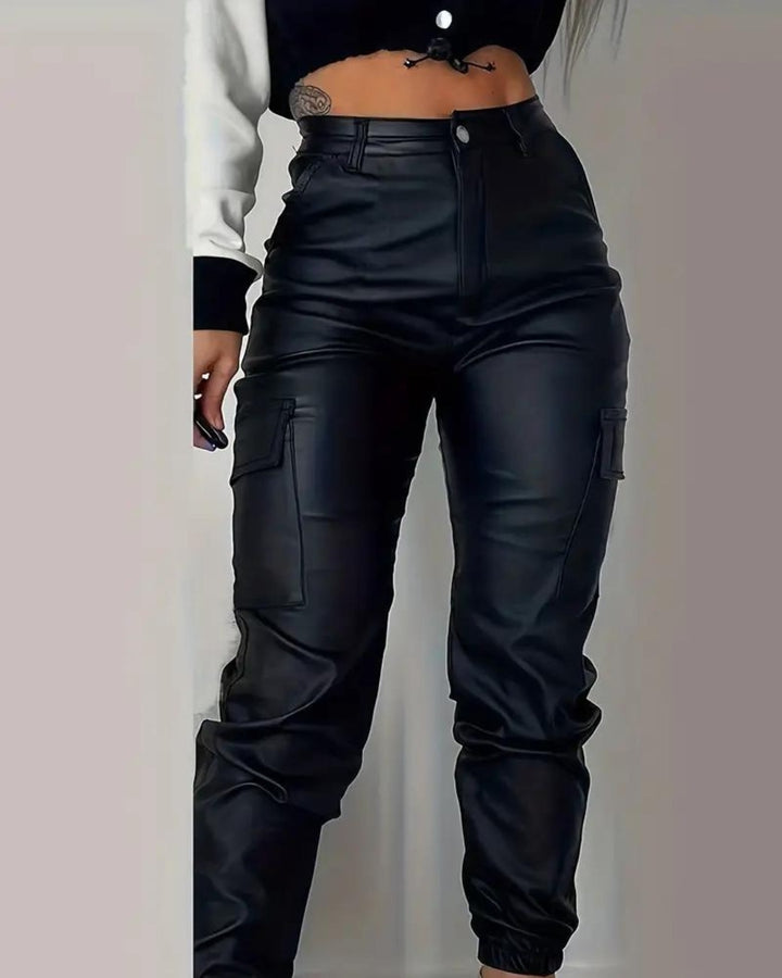 Laurel - Cargo Leather Pants