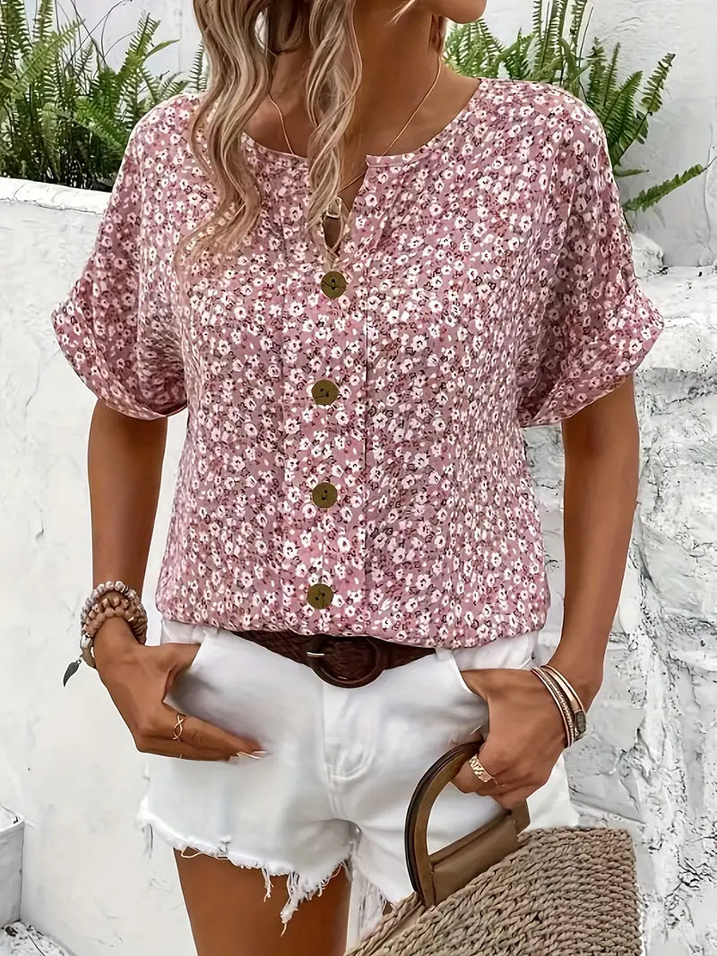 Lilith | Floral Button-Up Blouse