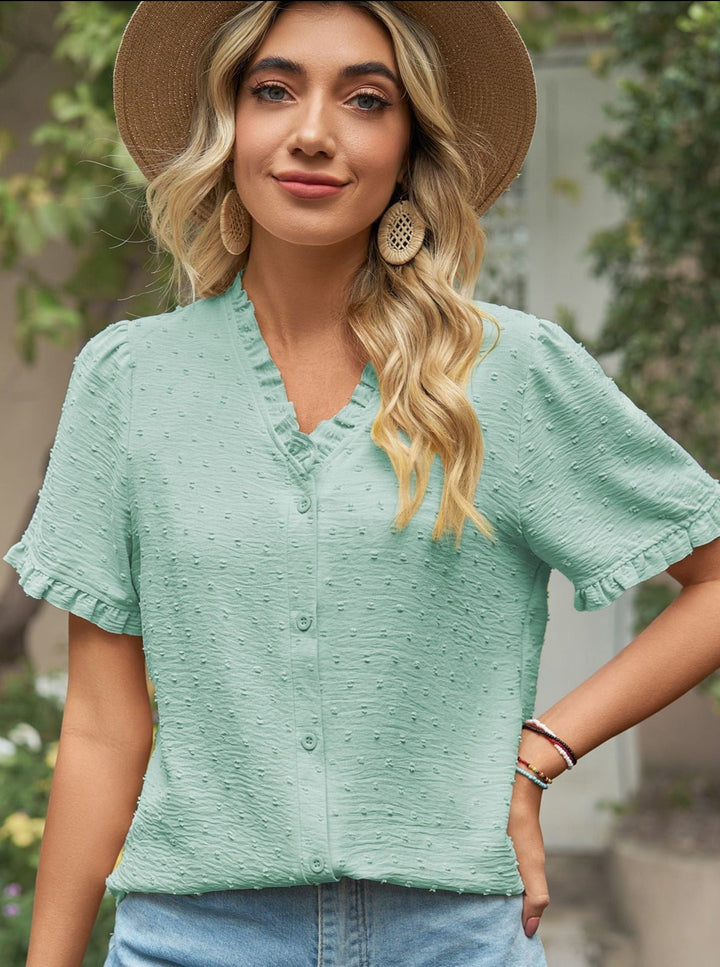 Vianne | Casual Chiffon V-Neck Shirt