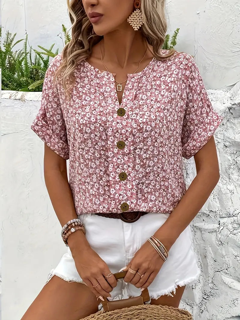 Lilith | Floral Button-Up Blouse