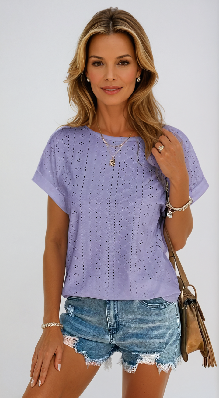 Vesyra | Casual Eyelet Top