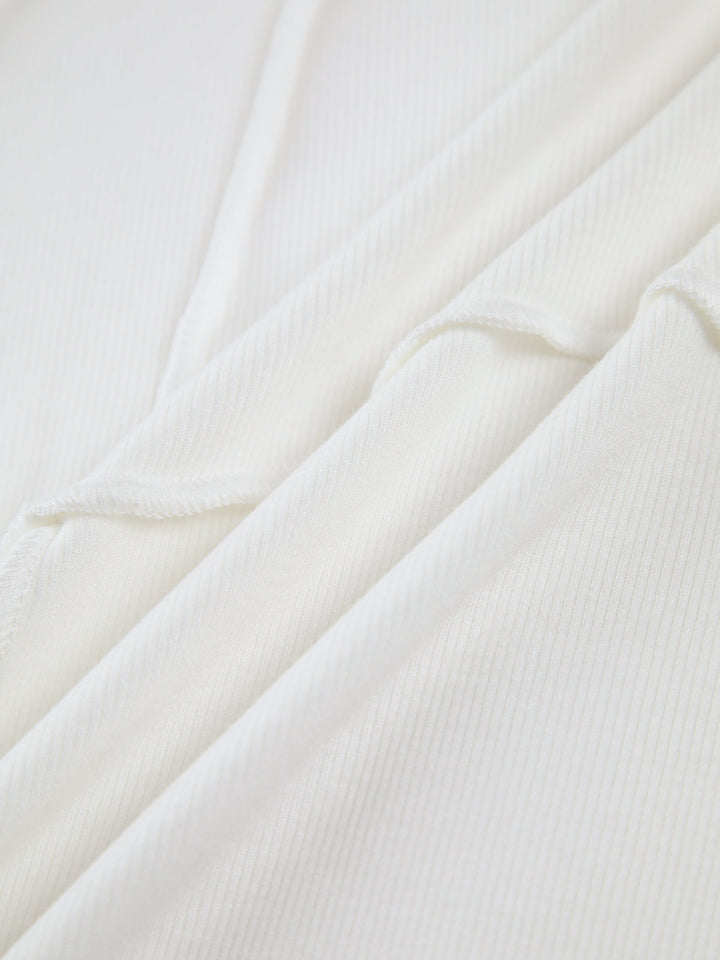 Ivory | Seam Detail Ribbed Top