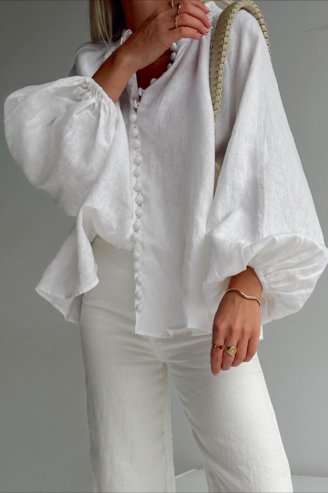 Adalyn | White Linen Blouse