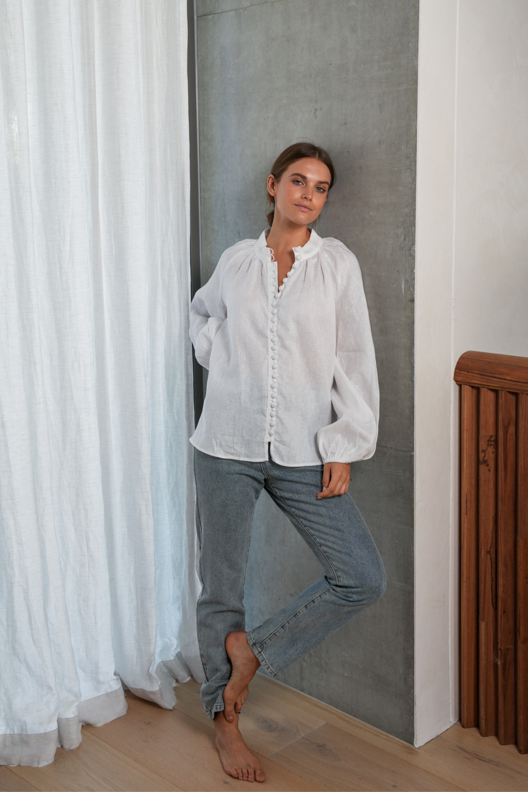 Adalyn | White Linen Blouse