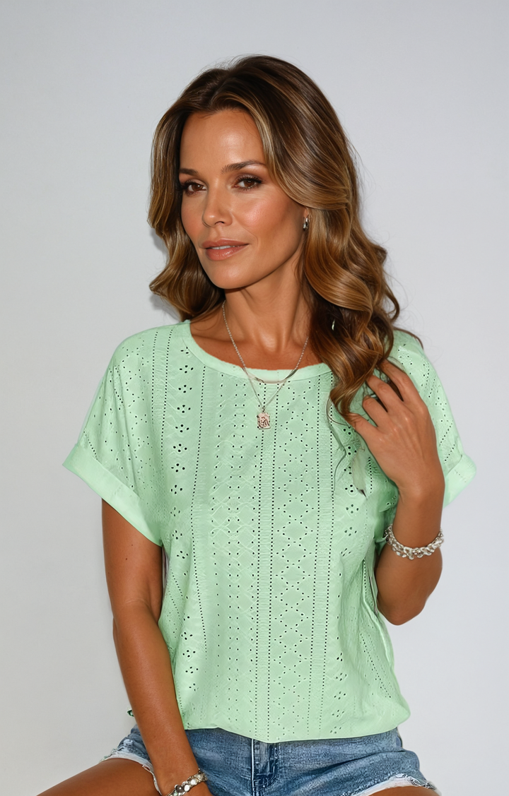 Vesyra | Casual Eyelet Top