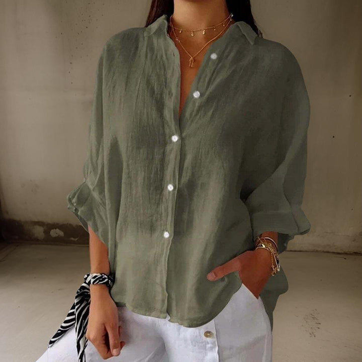 Maribel | Elegant linen polo blouse