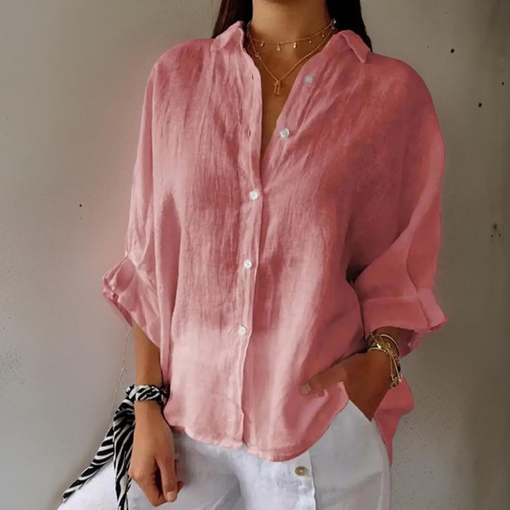 Maribel | Elegant linen polo blouse