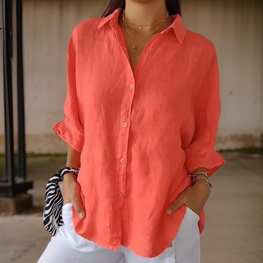 Maribel | Elegant linen polo blouse